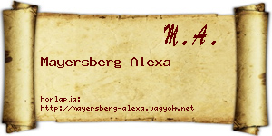 Mayersberg Alexa névjegykártya